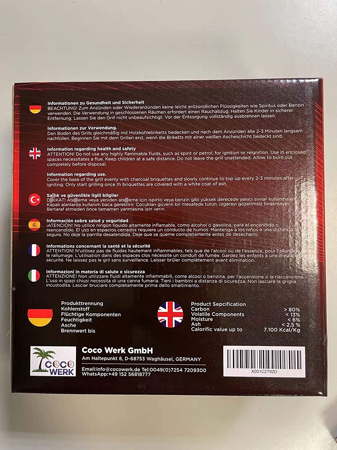 Cocokings Premium Kokosnuss Grillkohle - 4 kg Shisha- & BBQ-Kohle aus Kokosnussschalen - 2 Stunden Brenndauer, hoher Heizwert & nachhaltige Alternative
