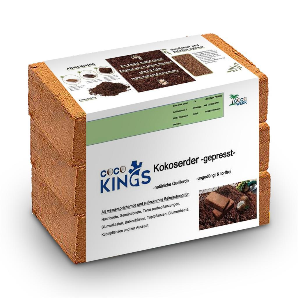 Cocokings CocoGrow Universelle Gartenerde - 3 Varianten: 3 x 650g, 6 x 650g, 9 x 650g - Natürliche & Torffreie Kokos-Anzuchterde - Perfekt für Kräuter, Gemüse, Exoten & Mehr
